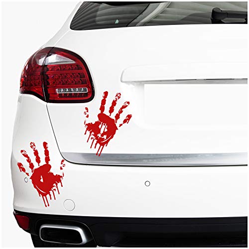 Halloween Aufkleber Dekoration Sticker Blutige Hände Füße Blut Blutspur Horror Grusel Folie für Kfz Auto Fenster Wintergarten Party Zubehör (K029 Hände) von Finest Folia