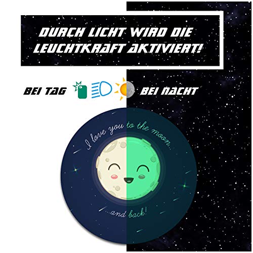 yabaduu Schutzfolie für Tonie Lauscher Design Aufkleber Cover für Kopfhörer kindgerecht passgenau selbstklebend Folie Zubehör für Kinder Spielzeug (Nr. 8 To The Moon, Nachtleuchtend) von Finest Folia