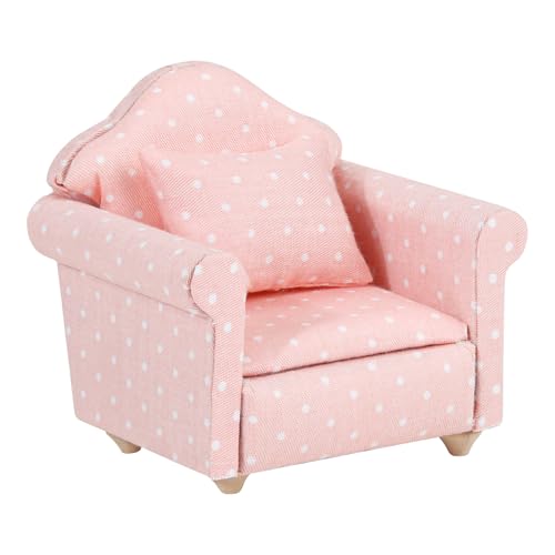 Miniatur Sessel Mini Couch Sofa Wichtel Sessel Holz Wichtel Möbel Miniatur Möbel Puppenhaus Möbel Puppenhaus Zubehör (Rosa von Finetoknow