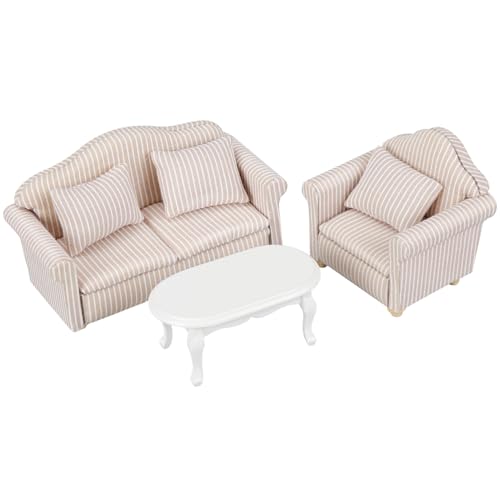 Miniatur Sofa Couch und Tabellen Miniatur Sofa Tisch Wichtel Couchtisch Sessel 1/12 Puppenhaus Sofa Miniatur Möbel Puppenhaus Möbel von Finetoknow