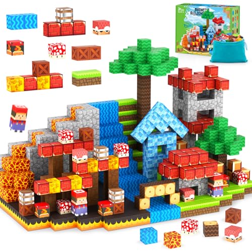 Finger Rock Würfel Magnetische Bausteine Blöcke, Kreative Ostern Geschenke Montessori Pädagogisches Magnetische Spielzeug für Kinder ab 3 Jahren Jungen Mädchen (64 Stück) von Finger Rock