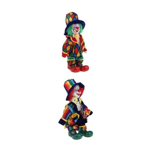 Finlon Narrenpuppen aus Porzellan – Grünes und rotes Clown-Set – Packung für Spaliebhaber von Finlon