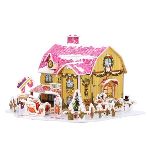 Weihnachts-DIY-Puzzle-Ornament-Puppenhaus-Set – Weihnachts-Miniatur-Bastelset, 34-teilig von Finlon