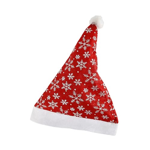 Weihnachtsmütze im Schneeflocken-Design – weicher Feiertags-Weihnachtsmann für Mnner und Frauen – Cosplay Festliche Weihnachtsmannmütze für Erwachsene (Silber) von Finlon