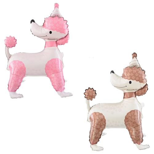 4 x Hunde-Luftballons, Hunde-Geburtstagsdekoration, Haustier, Tier, Mylar-Folienballon, niedlicher Welpe, Geburtstag, für Kinder, Geschenk, Babyparty, Zuhause, Partyzubehör (2 Stück, 4D-Hund, Rosa) 4 x Hunde-Luftballons, Hunde-Geburtstagsdekoration, Haustier, Tier, Mylar-Folienballon, niedlicher Welpe, Geburtstag, für Kinder, Geschenk, Babyparty, Zuhause, Partyzubehör (2 Stück, 4D-Hund, Rosa) von Finypa