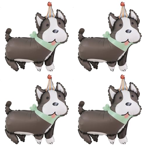4 x Husky-Luftballons für Hunde, Geburtstagsdekoration, Haustier, Tier, Mylar-Folienballon, niedlicher Welpe, Geburtstag, für Kinder, Geschenk, Babyparty, Haustier-Partyzubehör 4 x Husky-Luftballons für Hunde, Geburtstagsdekoration, Haustier, Tier, Mylar-Folienballon, niedlicher Welpe, Geburtstag, für Kinder, Geschenk, Babyparty, Haustier-Partyzubehör von Finypa