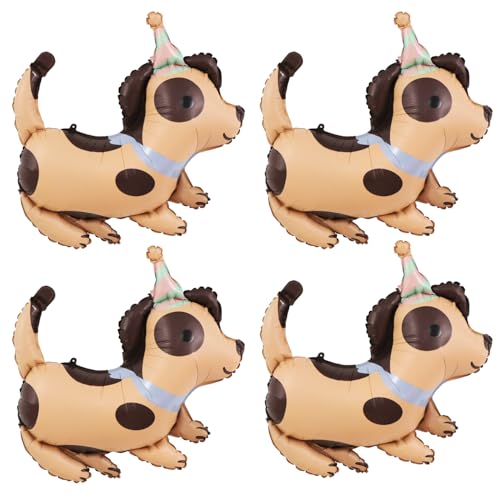 4 x gepunktete Hunde-Luftballons, Geburtstagsdekoration, Haustier, Tier, Mylar-Folienballon, niedlicher Welpe, Geburtstag, für Kinder, Geschenk, Babyparty, Haustier, Hund, Partyzubehör 4 x gepunktete Hunde-Luftballons, Geburtstagsdekoration, Haustier, Tier, Mylar-Folienballon, niedlicher Welpe, Geburtstag, für Kinder, Geschenk, Babyparty, Haustier, Hund, Partyzubehör von Finypa