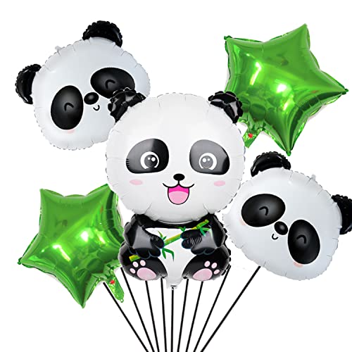 5-teiliges Panda-Luftballons-Set, große Panda-Mylar-Luftballons, grüne Stern-Luftballons für Geburtstag, Babyparty, Dschungel, Safari-Tiere, Mottoparty-Dekorationen, Zubehör für Panda-Geburtstagsparty 5-teiliges Panda-Luftballons-Set, große Panda-Mylar-Luftballons, grüne Stern-Luftballons für Geburtstag, Babyparty, Dschungel, Safari-Tiere, Mottoparty-Dekorationen, Zubehör für Panda-Geburtstagsparty von Finypa