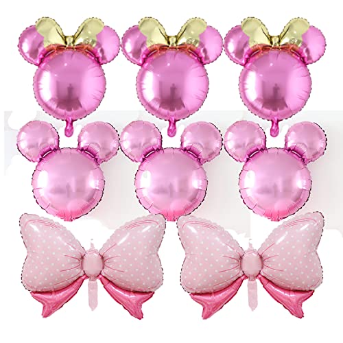 6 Stück Mauskopf-Geburtstagsballons, große rosa Schleife, Aluminiumfolienballons für Babyparty, Hochzeit, Kindergeburtstag, Party, Dekorationen, Zubehör, Jumbo-Mauskopf, Luftballons, Partygeschenke 6 Stück Mauskopf-Geburtstagsballons, große rosa Schleife, Aluminiumfolienballons für Babyparty, Hochzeit, Kindergeburtstag, Party, Dekorationen, Zubehör, Jumbo-Mauskopf, Luftballons, Partygeschenke von Finypa