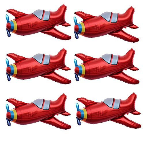 6 Stück große rote Flugzeug-Hubschrauber-Flugzeug-Folienballon, Flieger-Abenteuer-Motto-Geburtstagsparty-Dekorationen, Flugzeug-Folienballons, Flugzeug-Form, Ballons, Babyparty-Dekoration 6 Stück große rote Flugzeug-Hubschrauber-Flugzeug-Folienballon, Flieger-Abenteuer-Motto-Geburtstagsparty-Dekorationen, Flugzeug-Folienballons, Flugzeug-Form, Ballons, Babyparty-Dekoration von Finypa