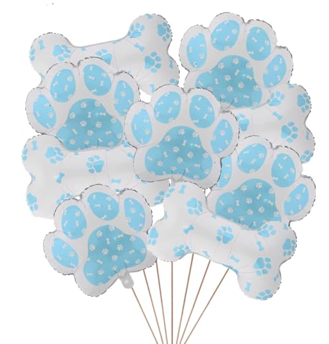 9 x Party-Luftballons für Hunde, enthält 5 blaue Pfotenförmige Mylar-Luftballons, 4 Knochenformen für Hunde-Party, Babyparty, Kindergeburtstag, Haustierbedarf, Hundewelpen 9 x Party-Luftballons für Hunde, enthält 5 blaue Pfotenförmige Mylar-Luftballons, 4 Knochenformen für Hunde-Party, Babyparty, Kindergeburtstag, Haustierbedarf, Hundewelpen von Finypa