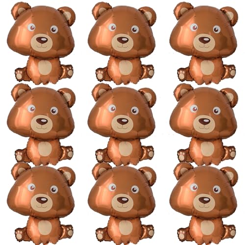 Finypa 10 Stück große Bären-Luftballons, niedlicher brauner Bär, Tiermotiv-Ballons, Helium-Braunbär-Ballons, Tier-Waldbär-Ballons für Dschungel-Safari-Thema, Kindergeburtstagsparty-Dekorationen Finypa 10 Stück große Bären-Luftballons, niedlicher brauner Bär, Tiermotiv-Ballons, Helium-Braunbär-Ballons, Tier-Waldbär-Ballons für Dschungel-Safari-Thema, Kindergeburtstagsparty-Dekorationen von Finypa