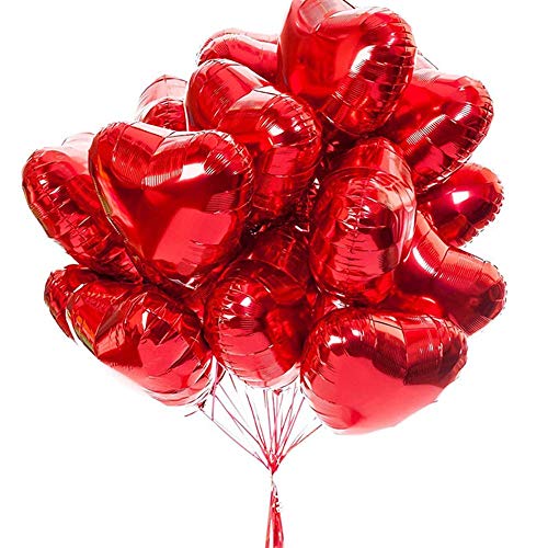 Finypa 25 Stück Herzform Folie Mylar Ballons 18 “Für Geburtstags Party Dekorationen Hochzeitsdeko Verlobungs Party Urlaub Baby Show rot Finypa 25 Stück Herzform Folie Mylar Ballons 18 “Für Geburtstags Party Dekorationen Hochzeitsdeko Verlobungs Party Urlaub Baby Show rot von Finypa