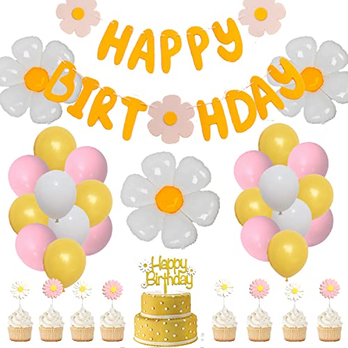 Gänseblümchen-Blume, Geburtstagsparty-Dekorationen-Set, Gänseblümchen-Banner, Kuchenaufsatz, große Gänseblümchen-Luftballons Gänseblümchen-Themen, Hippie-Boho-Mädchen, Geburtstagsparty-Dekorationen Gänseblümchen-Blume, Geburtstagsparty-Dekorationen-Set, Gänseblümchen-Banner, Kuchenaufsatz, große Gänseblümchen-Luftballons Gänseblümchen-Themen, Hippie-Boho-Mädchen, Geburtstagsparty-Dekorationen von Finypa
