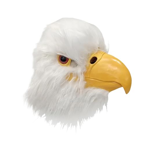Fiocias Weißkopfseeadler-Kopfmaske, Requisite, Kopfschmuck, Tiervogelmaske für Pub-Festivals, Rollenspiele, Mund Schließen Fiocias Weißkopfseeadler-Kopfmaske, Requisite, Kopfschmuck, Tiervogelmaske für Pub-Festivals, Rollenspiele, Mund Schließen von Fiocias