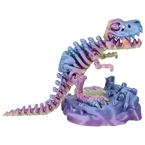 Fiorky 3D-gedrucktes einteiliges Skelett Tyrannosaurus Rex, bewegliche Gelenke, 3D-gedruckte Dinosaurierknochen, Tyrannosaurus Rex, Flexibles bewegliches Dinosaurierspielzeug, kreative Samml von Fiorky