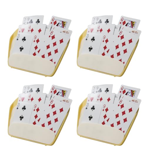 Fiorky 4PCS -Kartenhalter zum Spielen von Karten, Hände kostenloser Spielständer mit faltbarem Ständer Spielkarten Organizer 3 -Layer -Karten Displayhalter for Familienspielnächte Poker von Fiorky