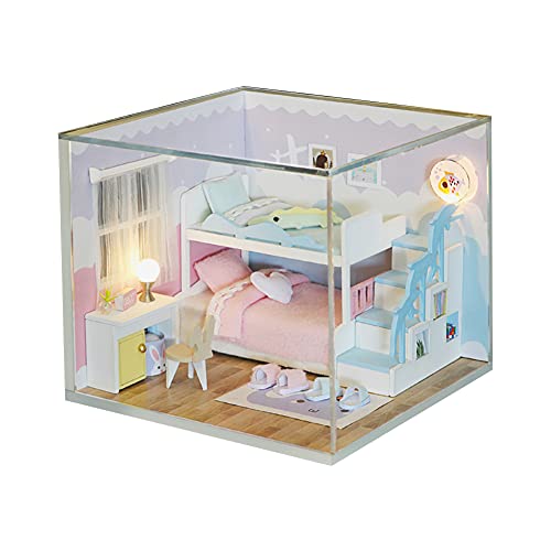 Fiorky DIY Hütte 3D Holzhaus Manuelle Montage Kit für Kinder Geburtstag Geschenke (A) von Fiorky