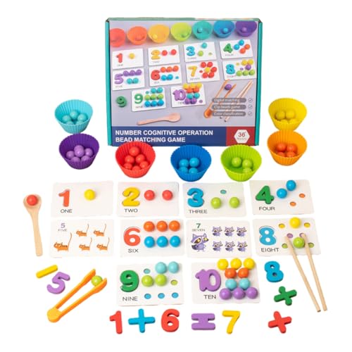 Fiorky Holz Montessori Vorschulkindergarten Lernspielzeug Set mit Perlen des Essfabrik von Fiorky