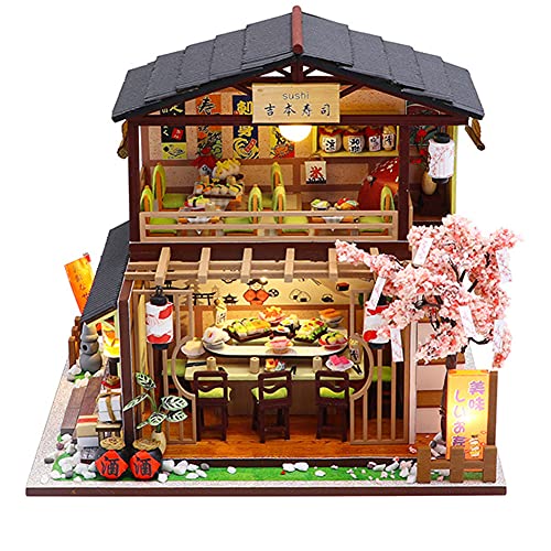 Fiorky Japanisches Restaurant Holzhaus Möbel Miniatur Montage 3D Gebäude von Fiorky