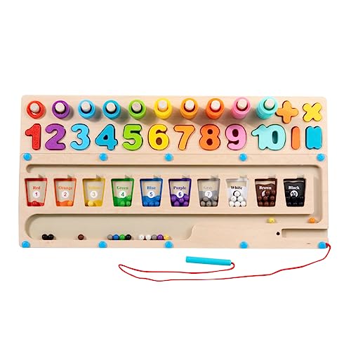 Fiorky Magnetisches Stahlkugelbrett, Cartoon-Design, magnetische Saugperlen, Spielzeug mit Magnetstift, Montessori-Lernspielzeug for Kinder, Kleinkinder (3-in-1-Sortier- und Zählbrett) von Fiorky