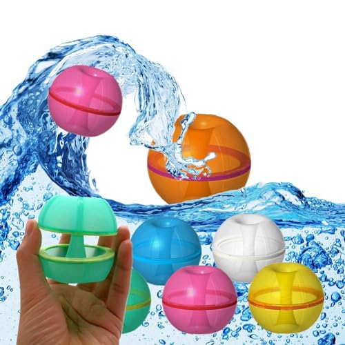 Fiorky Pool Wasserspielzeug Water Fight Magnetische nachfüllbare Strandbälle 12 Stück magnetische wiederverwendbare Wasserspritzbälle mit Netzbeutel selbstdichtende Wasserspritzbälle von Fiorky