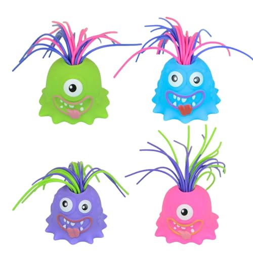 Fiorky Quietschende kleine, Dekompressionsspielzeug, Anti-Stress-Pull-Haar-Lernpuppen, kreatives Puzzle-Spielzeug for Kinder (blau, rot, grün, lila) von Fiorky