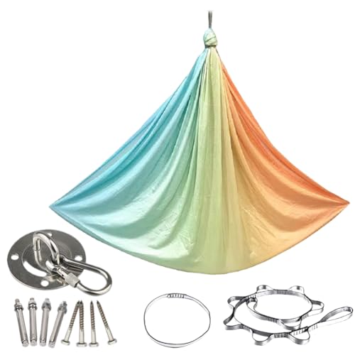 Fiorky Sensory Swing Heavy Duty Elastic Kuschelschwung for Innen im Freien (gelbe Orange) von Fiorky