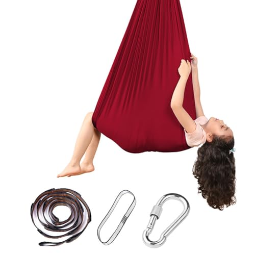 Fiorky Sensory Swing Heavy Duty Elastic Kuschelschwung for Innen im Freien (rot) von Fiorky