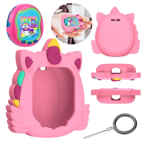 Fiorky Silikonhülle, stoßfeste Schutzhülle, Kratzfeste Schutzhülle mit Finger-Lanyard for Tamagotchi Uni 2023 Virtual Pet M“-“AChine mit Lanyard for Kindergeschenke von Fiorky