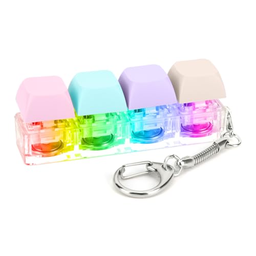 Fiorky Tastatur-Zappel-Schlüsselanhänger, 4 Tasten, Tastatur-Dekompressionsspielzeug mit LED-Lichttaste, Stressabbau, DIY-Tastaturwürfel-Spielzeug for Erwachsene, um Stress abzubauen, Sich d von Fiorky