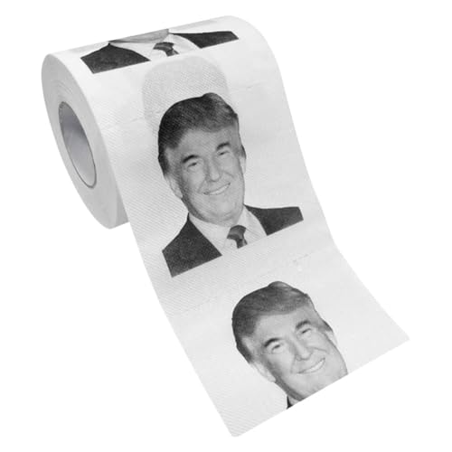 Fiorky Toilettenpapier Gag Geschenk, Donald Trump Toilettenpapier Roll Streich Witz Toilettenpapier Badezimmer Tissue Gimmick Geschenke for Republikaner und Demokraten, Neuheit Funny Gift von Fiorky