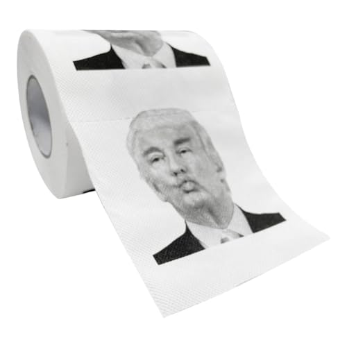 Fiorky Toilettenpapier Gag Geschenk, Donald Trump Toilettenpapier Roll Streich Witz Toilettenpapier Badezimmer Tissue Gimmick Geschenke for Republikaner und Demokraten, Neuheit Funny Gift von Fiorky