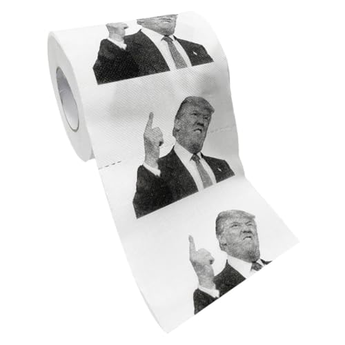 Fiorky Toilettenpapier Gag Geschenk, Donald Trump Toilettenpapier Roll Streich Witz Toilettenpapier Badezimmer Tissue Gimmick Geschenke for Republikaner und Demokraten, Neuheit Funny Gift von Fiorky