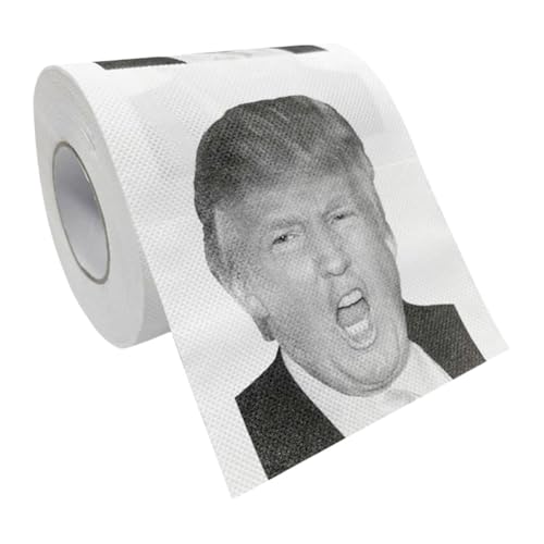 Fiorky Toilettenpapier Gag Geschenk, Donald Trump Toilettenpapier Roll Streich Witz Toilettenpapier Badezimmer Tissue Gimmick Geschenke for Republikaner und Demokraten, Neuheit Funny Gift von Fiorky