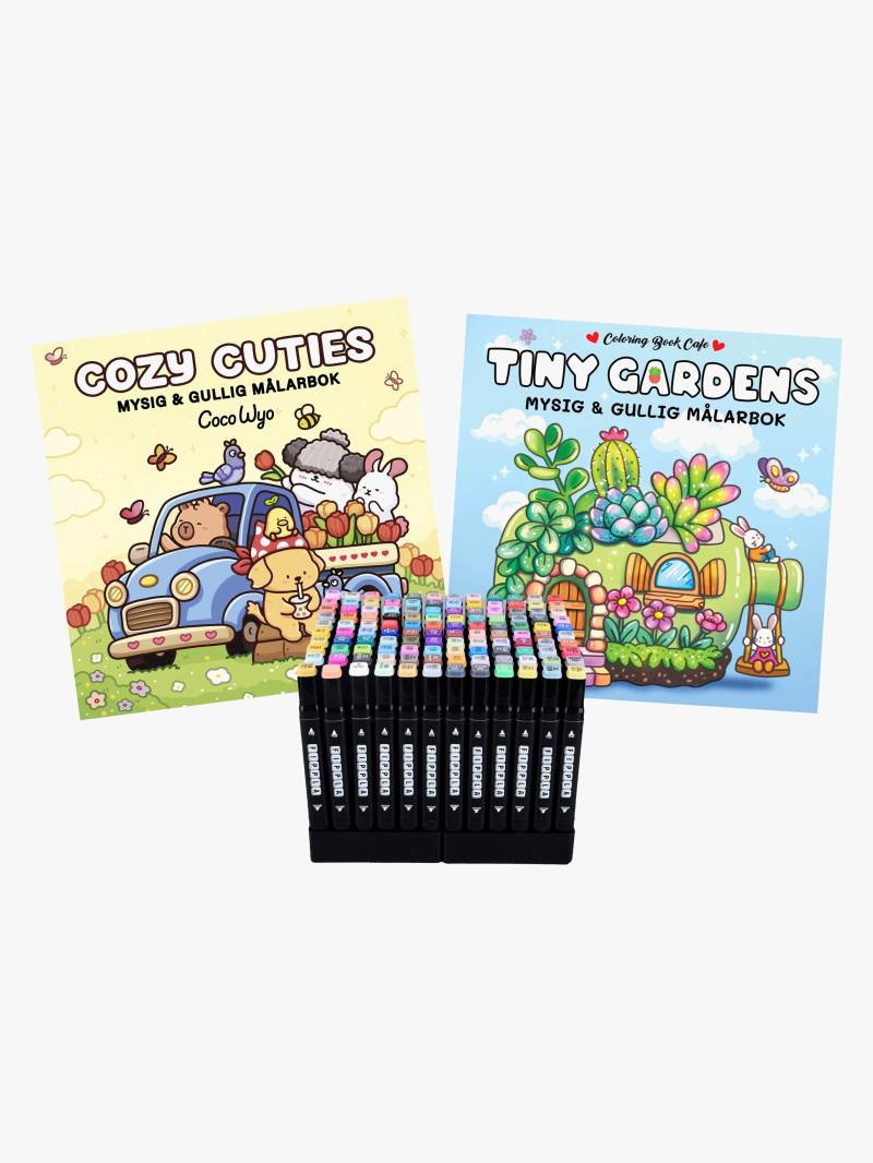 Fippla 120 Illustrationsmarker &  Cozy Malbücher von Fippla