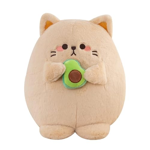 Firecos Katze Kuscheltier Kawaii Plushie Stofftier Kätzchen Plüschtier Niedlich Plüsch Geschenke Dekorationen für Freunde Ostern Karneval Geburtstag (Khaki, 30cm) von Firecos