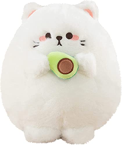 Firecos Katze Kuscheltier Kawaii Plushie Stofftier Kätzchen Plüschtier Niedlich Plüsch Geschenke Dekorationen für Freunde Ostern Karneval Geburtstag (Weiß, 25cm) von Firecos