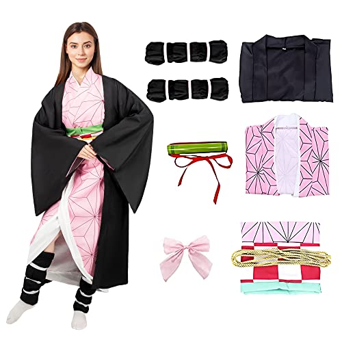 Firecos Cosplay Kostüm für Erwachsene Anime Cosplay Vollkostüm Kimono Rollenspiele Kleidung Geschenk für Halloween Weihnachten Karneval von Firecos