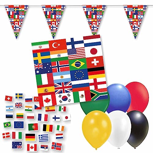 DH-Konzept Dekoset * Flaggen der Welt * Servietten, Wimpelkette, Konfetti, Ballons // * Länderflaggen * Dekoration // Flaggen Servietten // Länder Erde Fahnen WM EM Mottoparty DH-Konzept Dekoset * Flaggen der Welt * Servietten, Wimpelkette, Konfetti, Ballons // * Länderflaggen * Dekoration // Flaggen Servietten // Länder Erde Fahnen WM EM Mottoparty von Firlefantastisch Der Partyshop