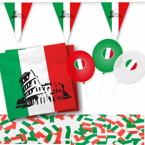 Dekoset Italien Servietten, Wimpelkette, Konfetti, Ballons // Italien Dekoration // Italien Servietten // Italien Wimpelkette Dekoset Italien Servietten, Wimpelkette, Konfetti, Ballons // Italien Dekoration // Italien Servietten // Italien Wimpelkette von Firlefantastisch Der Partyshop