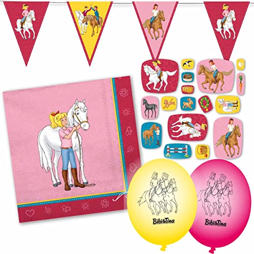 Deko-Set Bibi und Tina Party - Dekoration für Kindergeburtstag Mit Servietten, Wimpelkette, Konfetti und Ballons von Firlefantastisch Der Partyshop