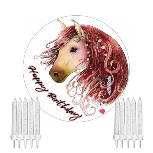 Essbarer Tortenaufleger Pferd Happy Birthday mit essbarem Glitzer und 10 Kuchenkerzen // Kuchendeko-Set für den Pferdegeburtstag // Kuchen Deko * Pferdegeburtstag * Essbarer Tortenaufleger Pferd Happy Birthday mit essbarem Glitzer und 10 Kuchenkerzen // Kuchendeko-Set für den Pferdegeburtstag // Kuchen Deko * Pferdegeburtstag * von Firlefantastisch Der Partyshop