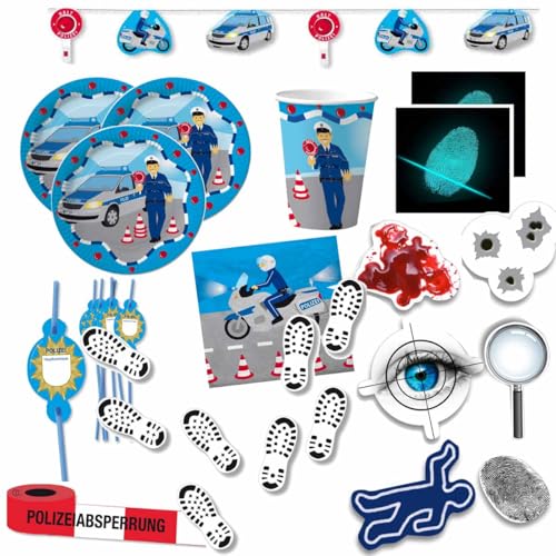 Polizei-Partyset für 10 Kinder mit Sticker Fingerabdruck // * Polizei * Partydekoration // Großes Partyset für die Partydekoration Polizeigeburtstag 10 Kinder Polizei-Partyset für 10 Kinder mit Sticker Fingerabdruck // * Polizei * Partydekoration // Großes Partyset für die Partydekoration Polizeigeburtstag 10 Kinder von Firlefantastisch Der Partyshop