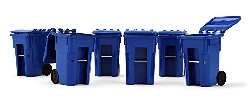 First Gear 1/34 scale Plastic Collectible Blue Trash Carts - Set of Six Carts ( 90-0518) von First Gear