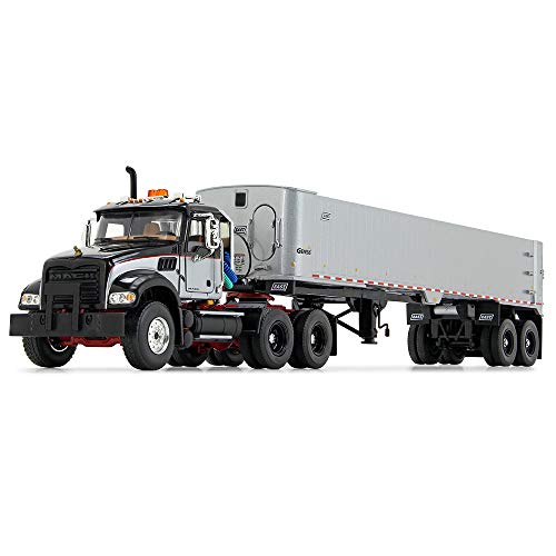 First Gear 1/50 Mack Granit MP Day Cab, Schwarz, Silber, East Genesis End Dump Trailer 50-3456 von First Gear