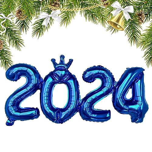 2024 Zahlen-Folienballons,16 Zoll Abschlussballons Gold Silber Roségold - Zahlenballons zum Abschluss für Partydekorationen, Silvesterfest-Partyzubehör für Partys Firulab von Firulab
