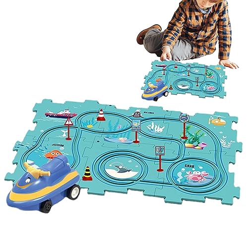 Eisenbahnwaggon-Puzzle, Langlebiges und lustiges Schienenspielzeug für Eisenbahnwaggons, Eisenbahnspielzeug für Kinder Jungen und Mädchen ab 3 Jahren, Eisenbahnschienenset, Firulab von Firulab