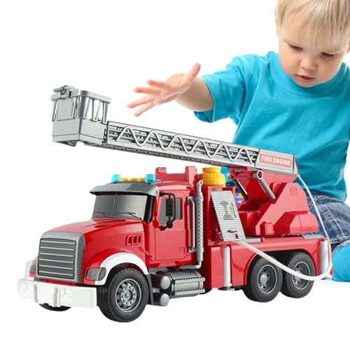 Feuerwehrfahrzeug-Spielzeug - 1:12 Reibungskraftfahrzeug-Autospielzeug mit Lichtern und Geräuschen,Realistisches Kinderspielzeug, langlebiges Autospielzeug für Jungen, Mädchen, Kinder im Alter Firulab von Firulab