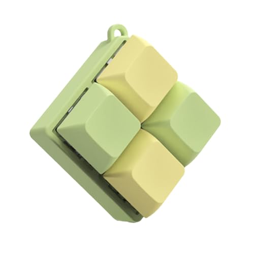 Fidget Toys Tastatur-Schlüsselanhänger, 4 Tasten, grüne Schalter, Tastenkappe, Schlüsselanhänger, Fidget Keyboard Clicker, Stressabbau-Spielzeug für Erwachsene und Kinder von Firulab